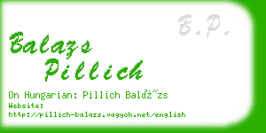 balazs pillich business card